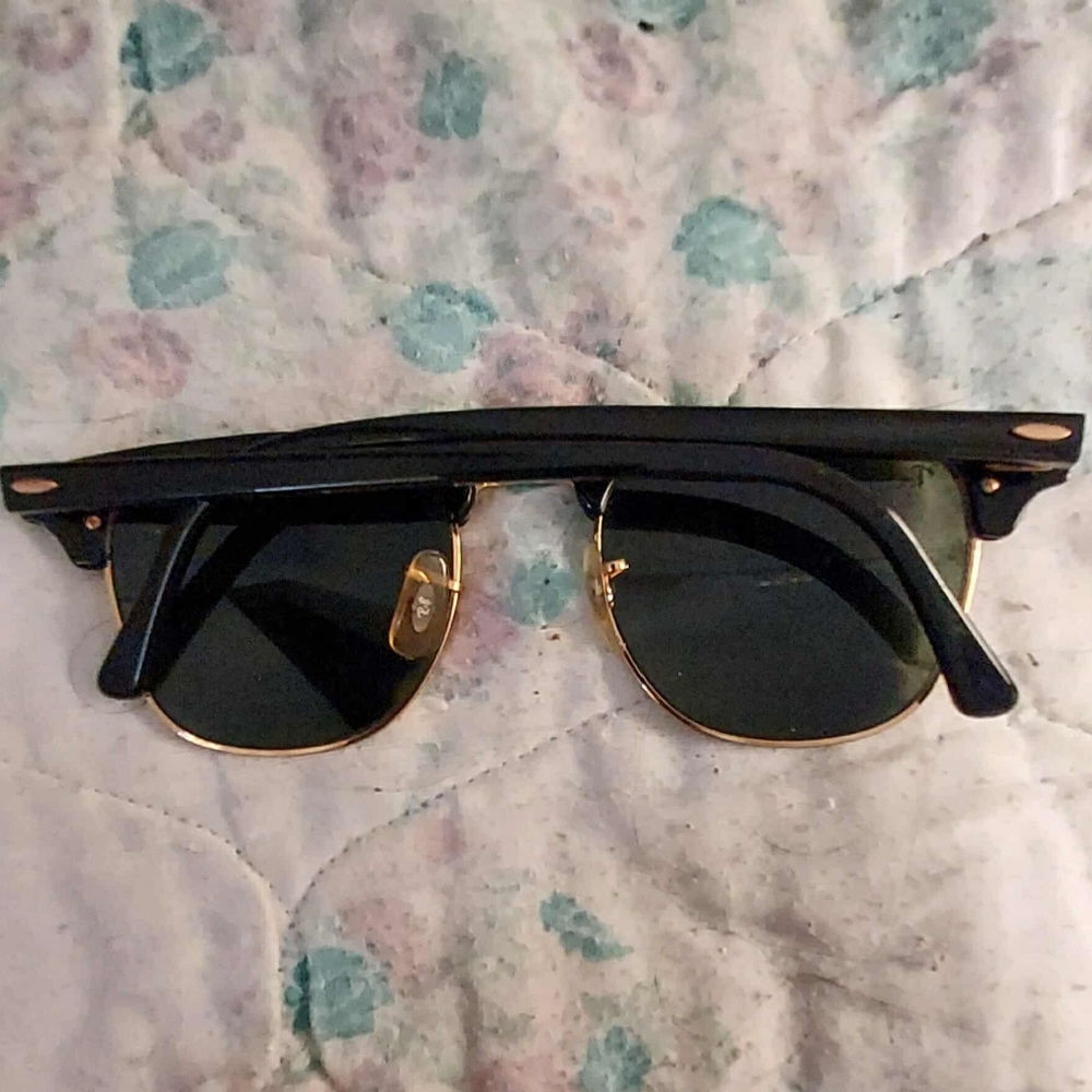 Ray-Ban Black and Gold Sunglasses